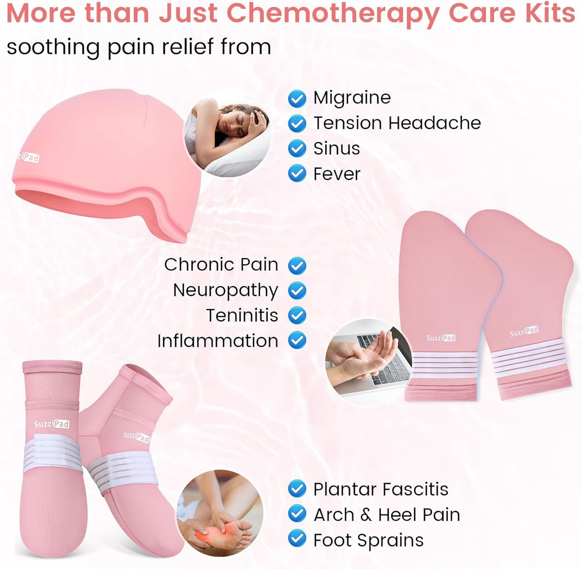 SuzziPad Chemo Care Package for Women Men, Chemo Gloves