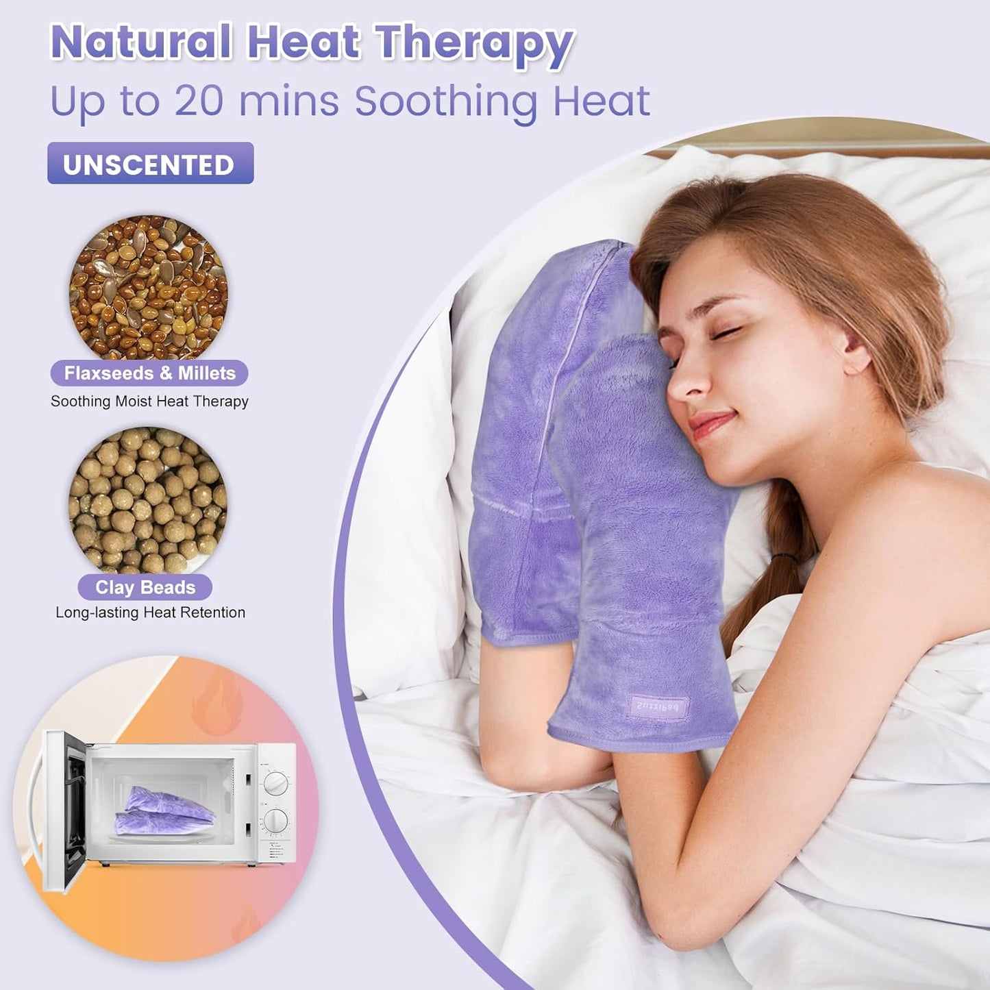 SuzziPad Microwavable Heated Gloves for Fatigue Soothing, Discomfort Reduction Discomfort