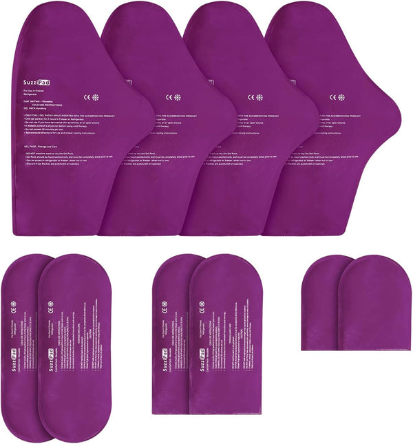 SuzziPad Replacement Ice Gel Packs for Cold Therapy Gloves and Socks(10-Piece Set)