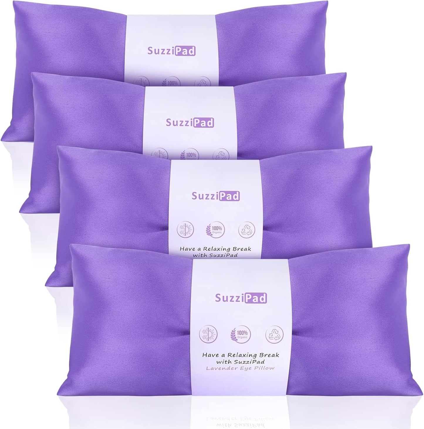 SuzziPad Lavender Weighted Eye Pillows for Relaxation with Aromatherapy, Hot & Cold Therapy Compress for Dry Eyes, Yoga Meditation Pillow,  4/6 Packs