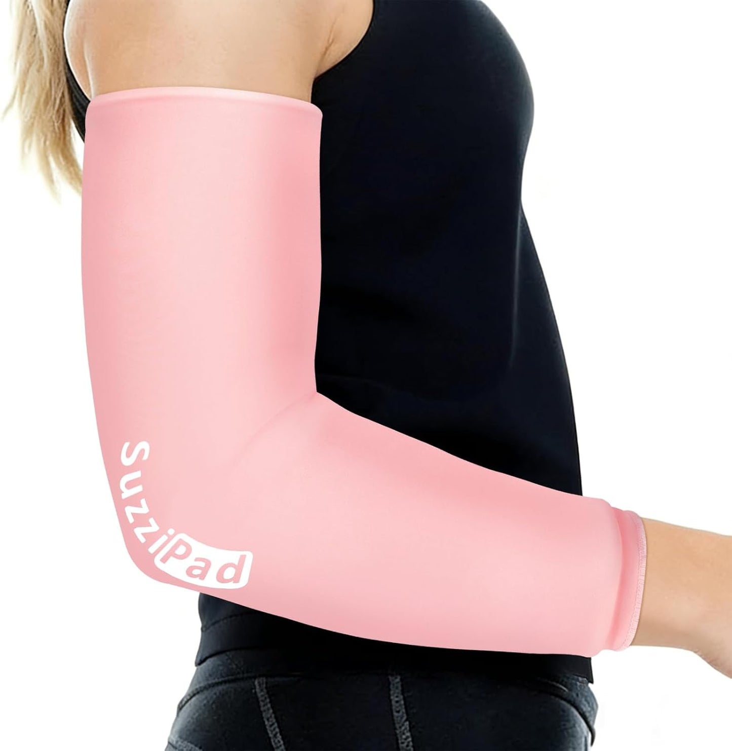 Suzzipad Extended-Length Elbow Ice Pack for Pitchers, Flexible Arm ice Pack Sleeve, 360° Reusable Gel Wrap for Upper Arm, Wrist, Shin Splint, Tendonitis and Golfers Relief