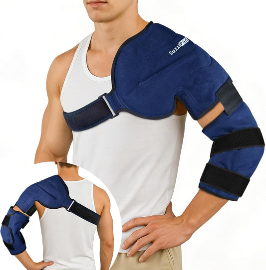 SuzziPad Shoulder Ice Pack for Rotator Cuff & Arm, Adjustable Elbow Ice Sleeve for Pitchers, Reusable Compression for Discomfort & Muscle Relaxation