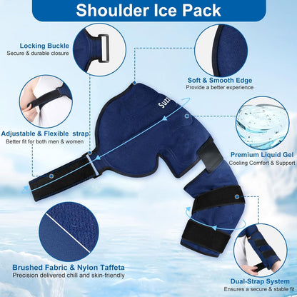 SuzziPad Shoulder Ice Pack for Rotator Cuff & Arm, Adjustable Elbow Ice Sleeve for Pitchers, Reusable Compression for Discomfort & Muscle Relaxation