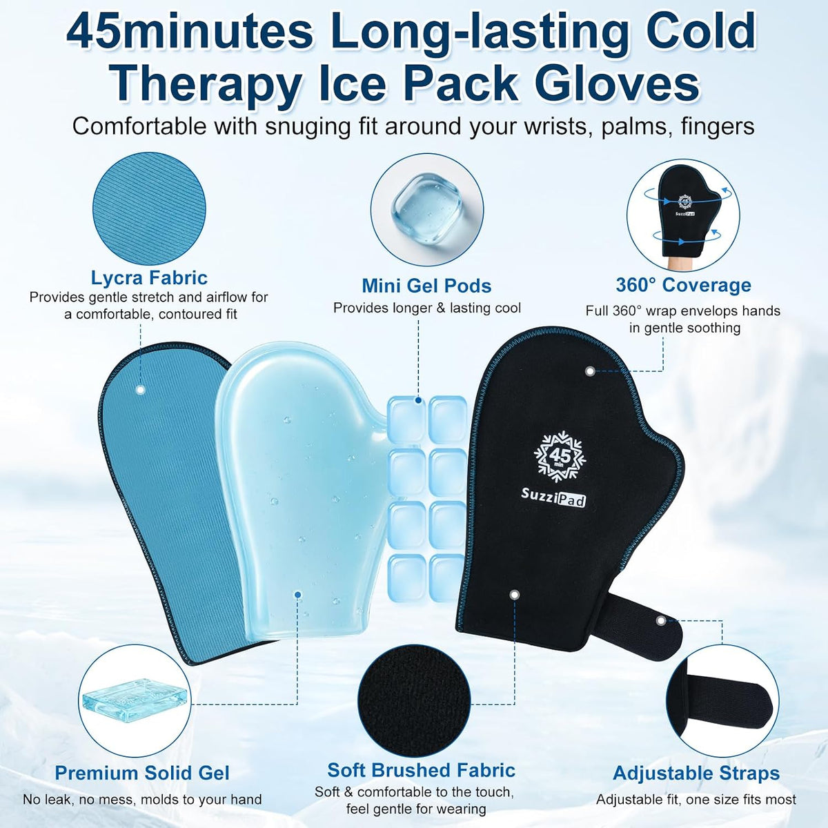 SuzziPad 45mins Cold Therapy Gloves & Boots for Chemotherapy Must Haves