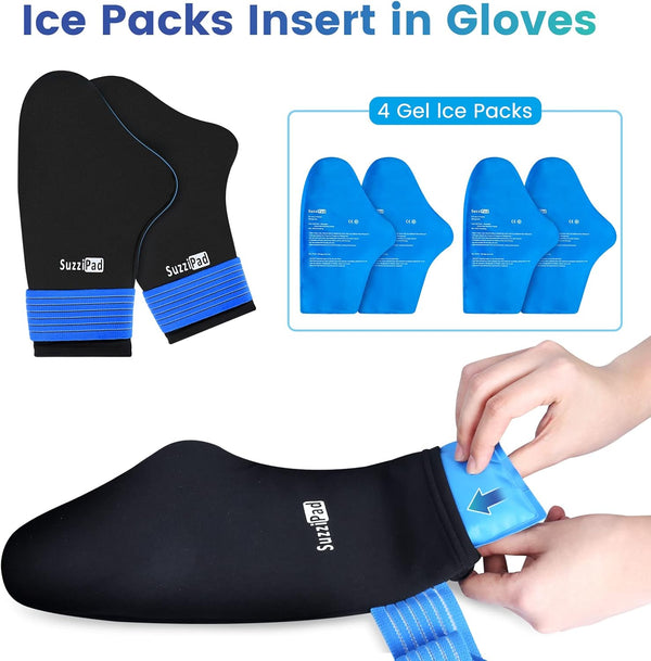 SuzziPad Replacement Ice Gel Packs for Cold Therapy Gloves and Socks(10-Piece Set)