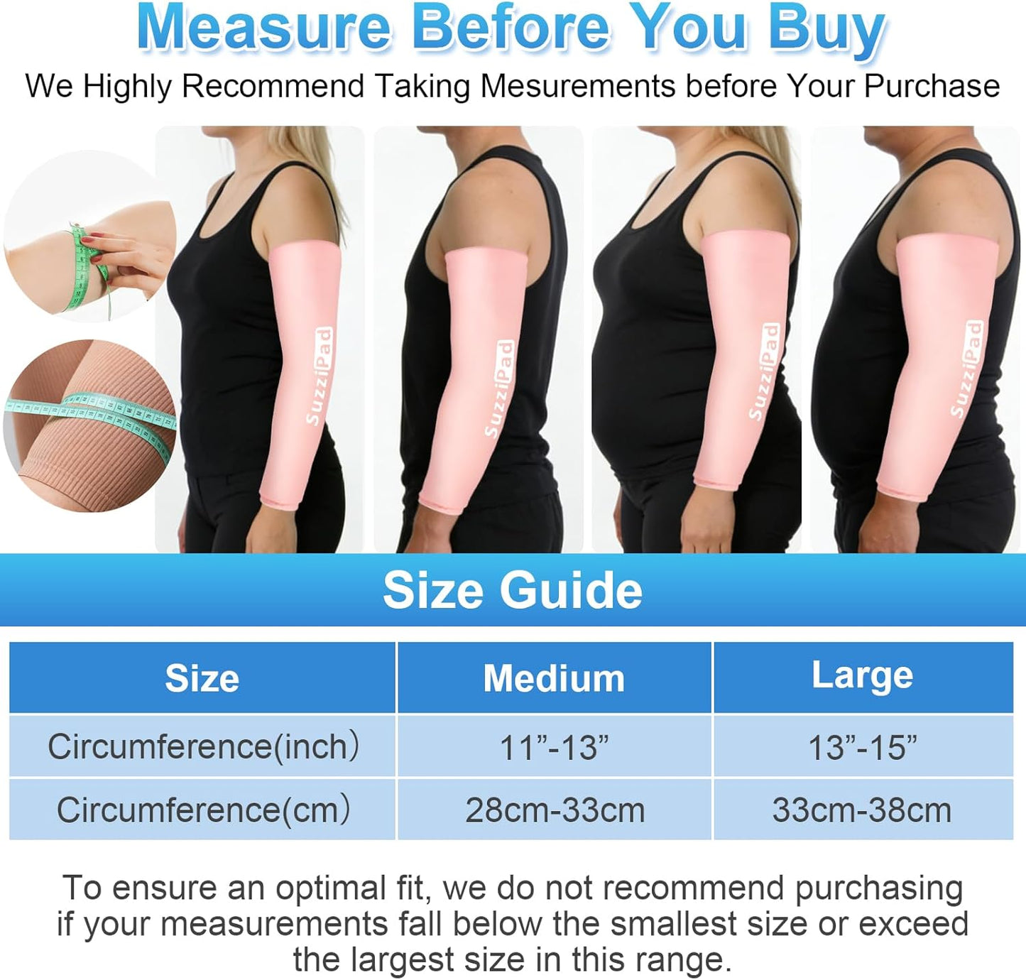 Suzzipad Extended-Length Elbow Ice Pack for Pitchers, Flexible Arm ice Pack Sleeve, 360° Reusable Gel Wrap for Upper Arm, Wrist, Shin Splint, Tendonitis and Golfers Relief