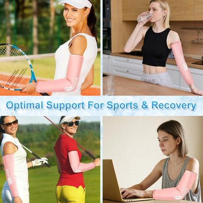 Suzzipad Extended-Length Elbow Ice Pack for Pitchers, Flexible Arm ice Pack Sleeve, 360° Reusable Gel Wrap for Upper Arm, Wrist, Shin Splint, Tendonitis and Golfers Relief