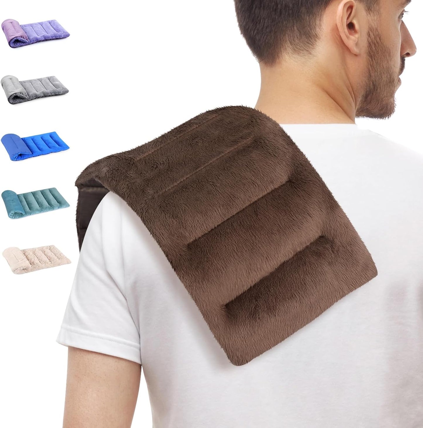 SuzziPad 7 x 16" Microwavable Heating Pad for Pain Relief, Cramps, Muscle Ache, Joints, Neck Shoulder