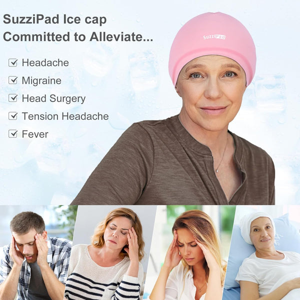 SuzziPad Cold Cap for Chemotherapy Patients, Migraine Relief Cap, Headache Ice Pack, Ice Cap for Chemo, Ice Hats for Migraines