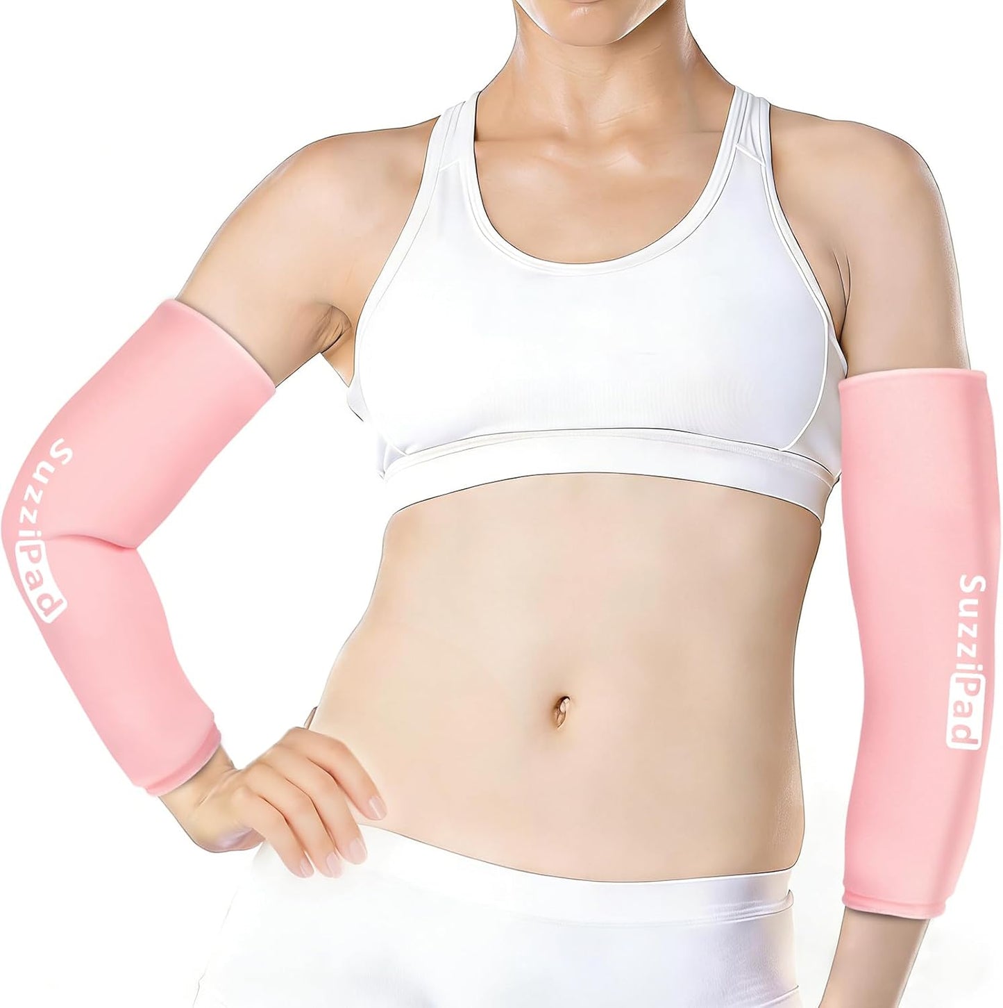 Suzzipad Extended-Length Elbow Ice Pack for Pitchers, Flexible Arm ice Pack Sleeve, 360° Reusable Gel Wrap for Upper Arm, Wrist, Shin Splint, Tendonitis and Golfers Relief