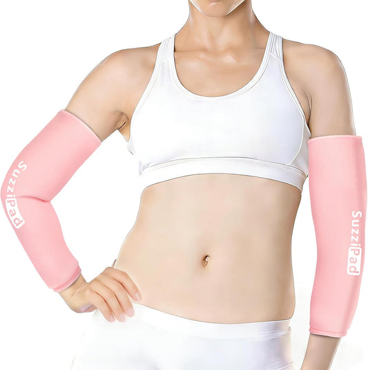 Suzzipad Extended-Length Elbow Ice Pack for Pitchers, Flexible Arm ice Pack Sleeve, 360° Reusable Gel Wrap for Upper Arm, Wrist, Shin Splint, Tendonitis and Golfers Relief