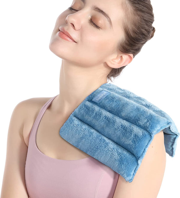 SuzziPad Microwave Heating Pad, 8 x 12” Reusable Moist Heating Pads for Cramps, Joint Pain Relief, Arthritis, Sore Muscle, Heat Pad for Shoulder, Knee, Abdominal and Back (Blue)