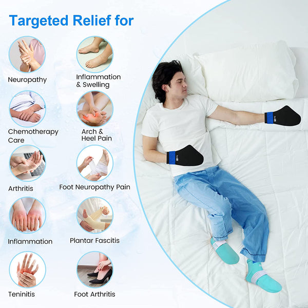 SuzziPad Cold Therapy Socks & Hand Ice Pack Cold Gloves for Chemotherapy Neuropathy