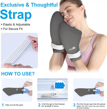 SuzziPad Cold Therapy Socks & Hand Ice Pack Cold Gloves
