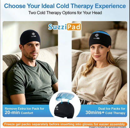 SuzziPad 30-Minute Detachable Cold Therapy Cap for Chemo & Migraine Relief