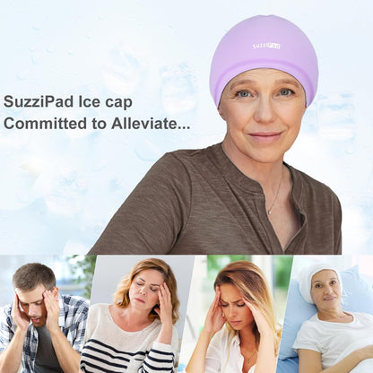 SuzziPad Cold Cap for Chemotherapy Patients, Migraine Relief Cap, Headache Ice Pack