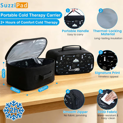 SuzziPad Chemo Gloves and Socks with Insulated Bag for Chemo Patients, Tired Achy Hands & Feet, Swelling Comfort, Chemotherapy Must Haves for Chemo Side Effects, Ditsy Floral