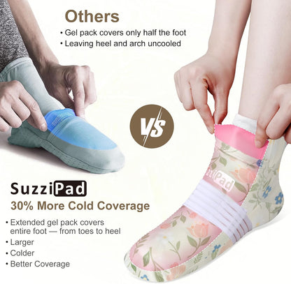 SuzziPad Chemo Gloves and Socks with Insulated Bag for Chemo Patients, Tired Achy Hands & Feet, Swelling Comfort, Chemotherapy Must Haves for Chemo Side Effects, Ditsy Floral