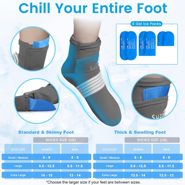 SuzziPad Cold Therapy Socks & Hand Ice Pack Cold Gloves