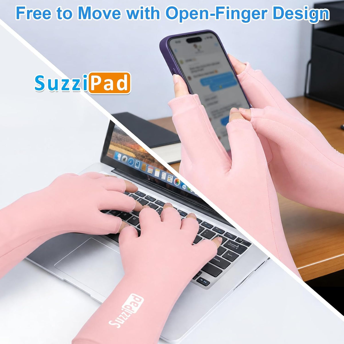 SuzziPad 2PK Hand Ice Pack for Fingers & Forearm, Extended Length Reusable Cold Wrap for Wrist, Post-Workout, Tendonitis