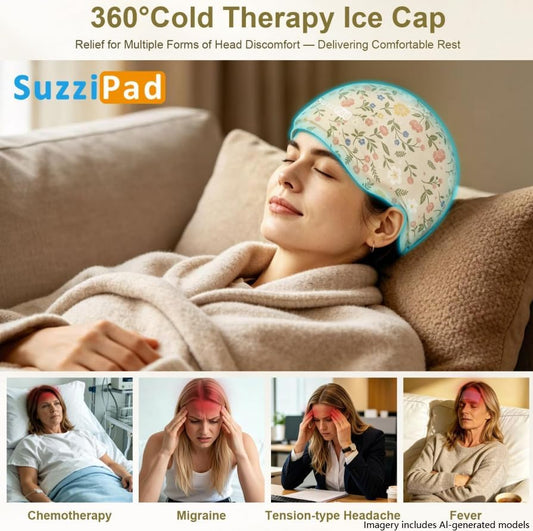 SuzziPad Chemo Cooling Cap for Chemotherapy Care for Men, Allover Print