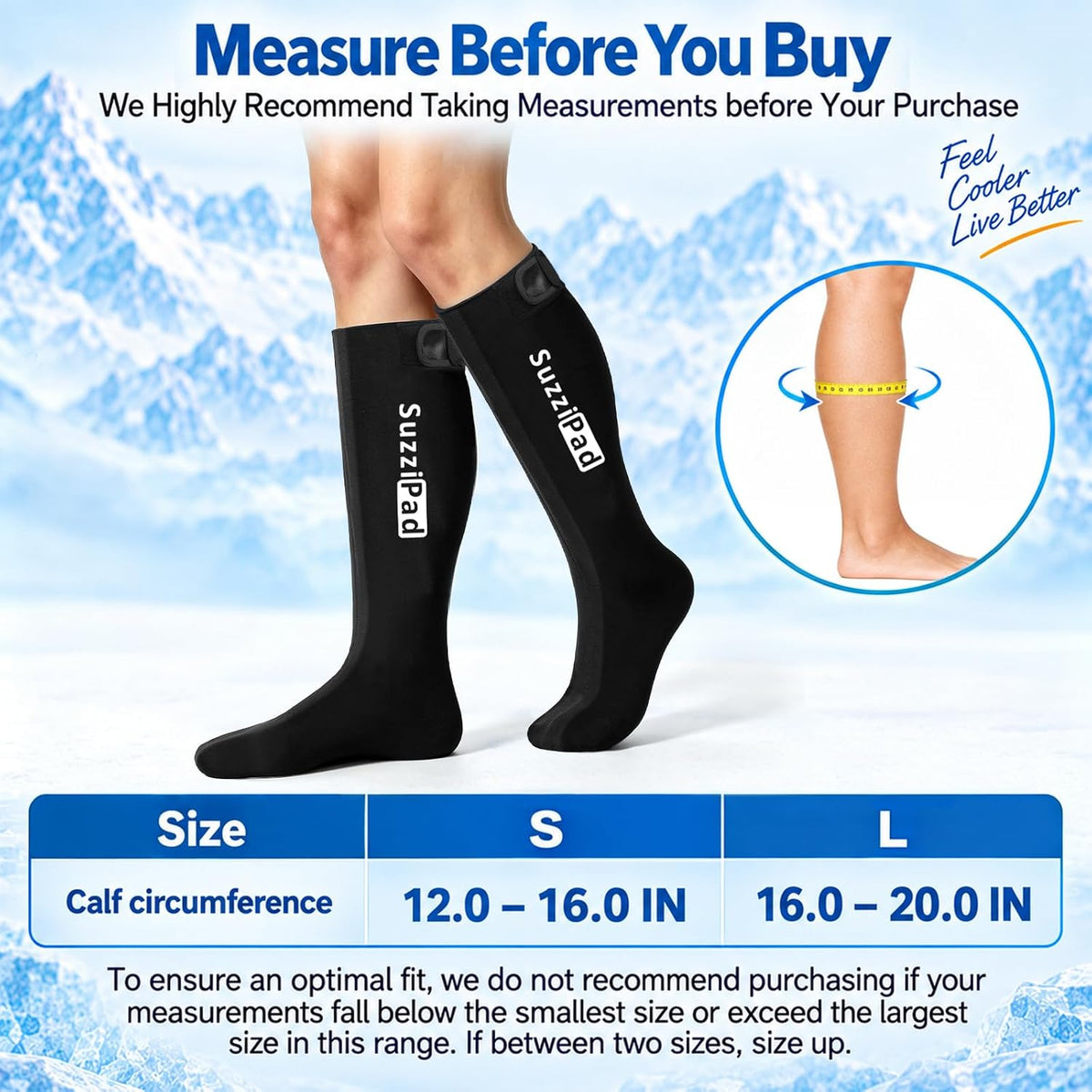 SuzziPad Extended-Length Cold Therapy Socks for Chemo & Foot Discomfort