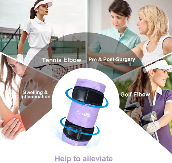 SuzziPad Elbow Ice Pack for Injuries with Double-Sided Fabric Cover