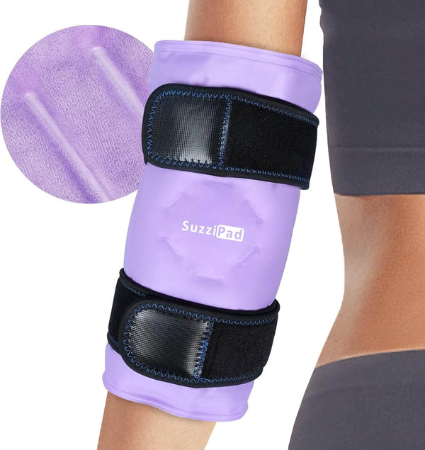 SuzziPad Elbow Ice Pack for Injuries with Double-Sided Fabric Cover