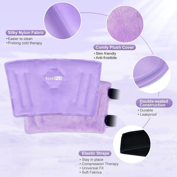 SuzziPad Elbow Ice Pack for Injuries with Double-Sided Fabric Cover