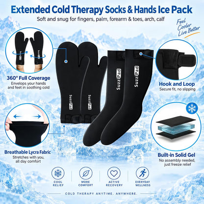 SuzziPad Extended Cold Therapy Socks & Hand Ice Pack for Chemotherapy