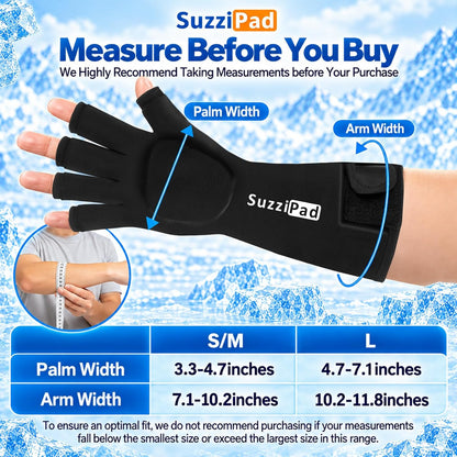 SuzziPad 2PK Extended Dual-Gel Hand Ice Pack, Arthritis & Carpal Tunnel