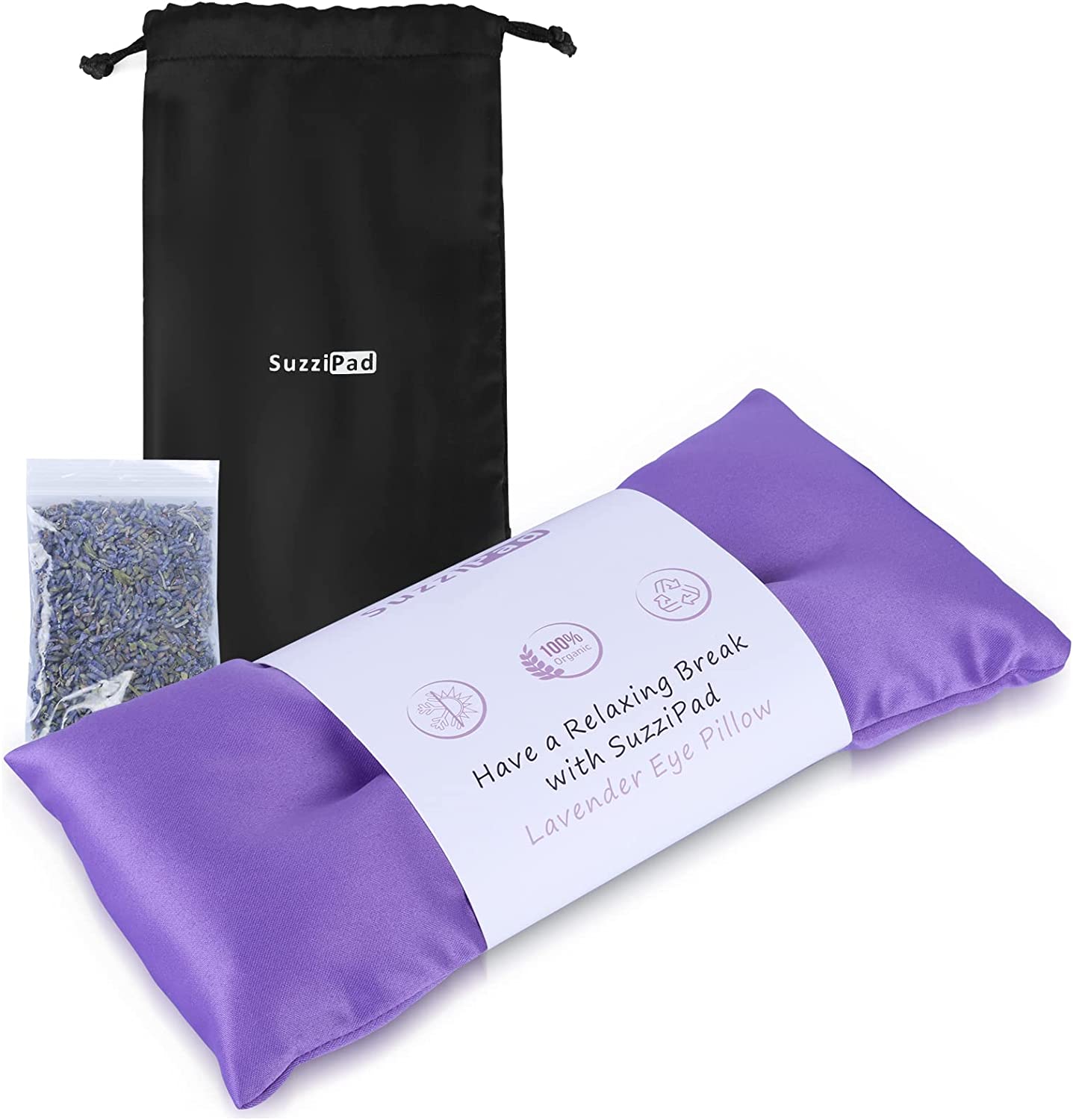 SuzziPad Lavender Eye Pillows for Relaxation with Aromatherapy