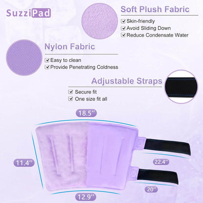 Shin Splint Ice Packs for Injuries Resuable Gel, Calf Ice Pack Wrap Cold Compression Sleeve for Runner