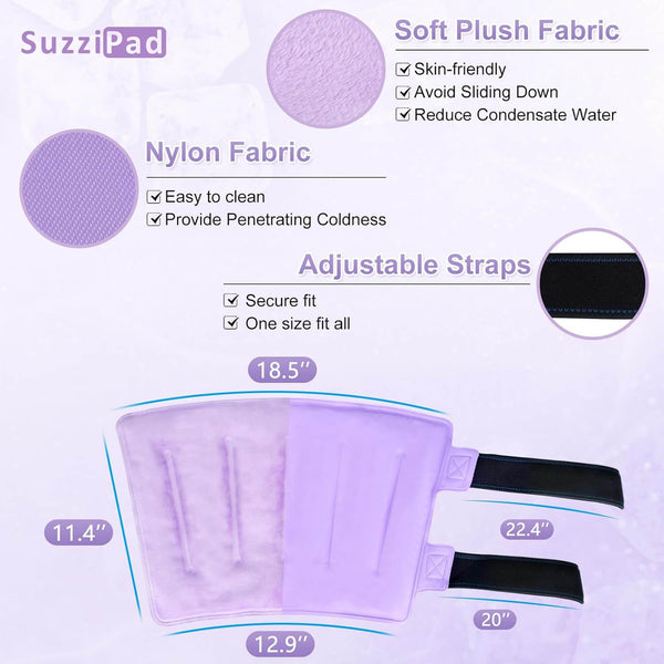 Shin Splint Ice Packs for Injuries Resuable Gel, Calf Ice Pack Wrap Cold Compression Sleeve for Runner