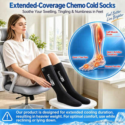 SuzziPad Extended-Length Cold Therapy Socks for Chemo & Foot Discomfort