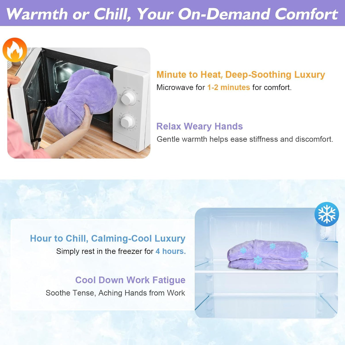 SuzziPad Microwavable Heating Gloves for Hands Soothing & Warming