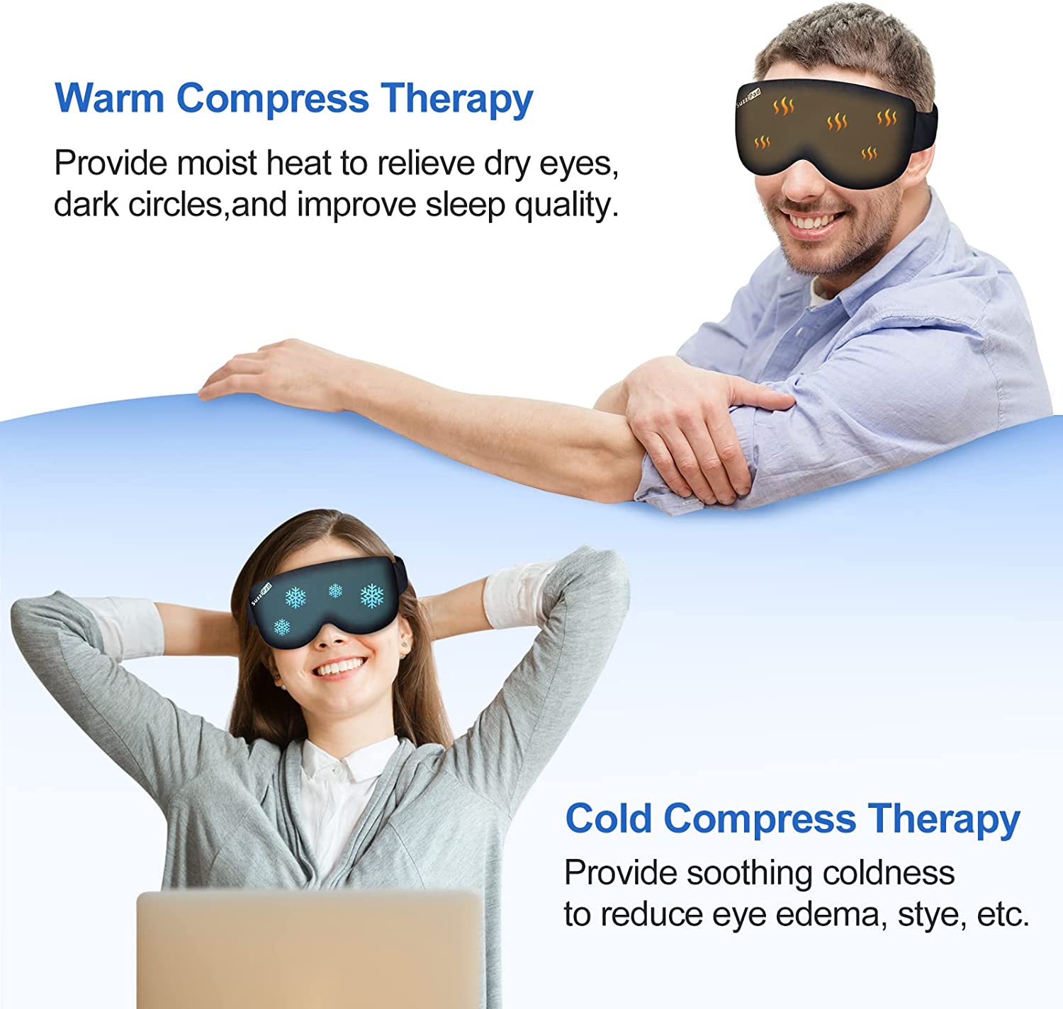 SuzziPad Microwavable Heating Pad for Neck Pain with Heated Eye Mask