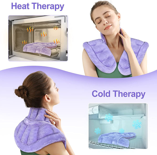 Products SuzziPad Microwave Heating Pad for Neck and Shoulders, Weighted Neck and Shoulder Wrap for Pain Relief and Spasm,