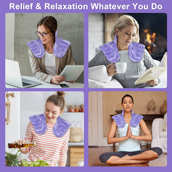 Products SuzziPad Microwave Heating Pad for Neck and Shoulders, Weighted Neck and Shoulder Wrap for Pain Relief and Spasm,