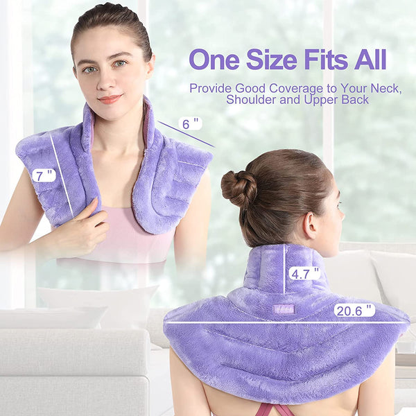 Products SuzziPad Microwave Heating Pad for Neck and Shoulders, Weighted Neck and Shoulder Wrap for Pain Relief and Spasm,