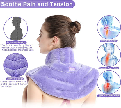 Products SuzziPad Microwave Heating Pad for Neck and Shoulders, Weighted Neck and Shoulder Wrap for Pain Relief and Spasm,