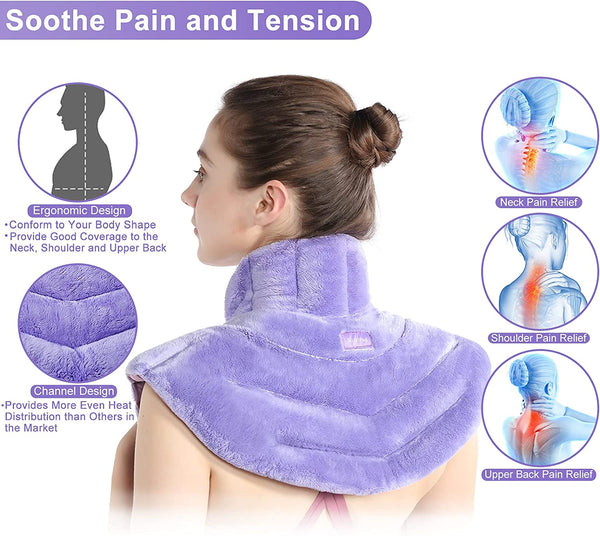 Products SuzziPad Microwave Heating Pad for Neck and Shoulders, Weighted Neck and Shoulder Wrap for Pain Relief and Spasm,