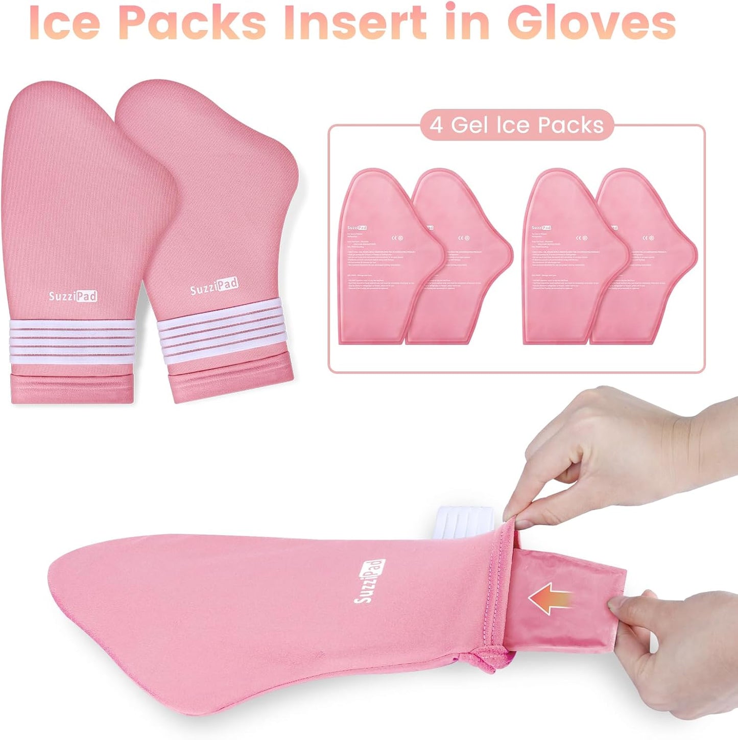 SuzziPad Replacement Ice Gel Packs for Cold Therapy Gloves and Socks(10-Piece Set)