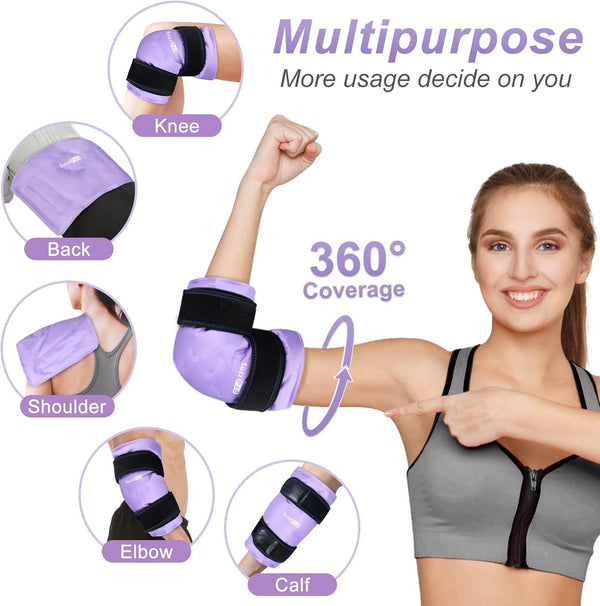 SuzziPad Elbow Ice Pack for Injuries with Double-Sided Fabric Cover