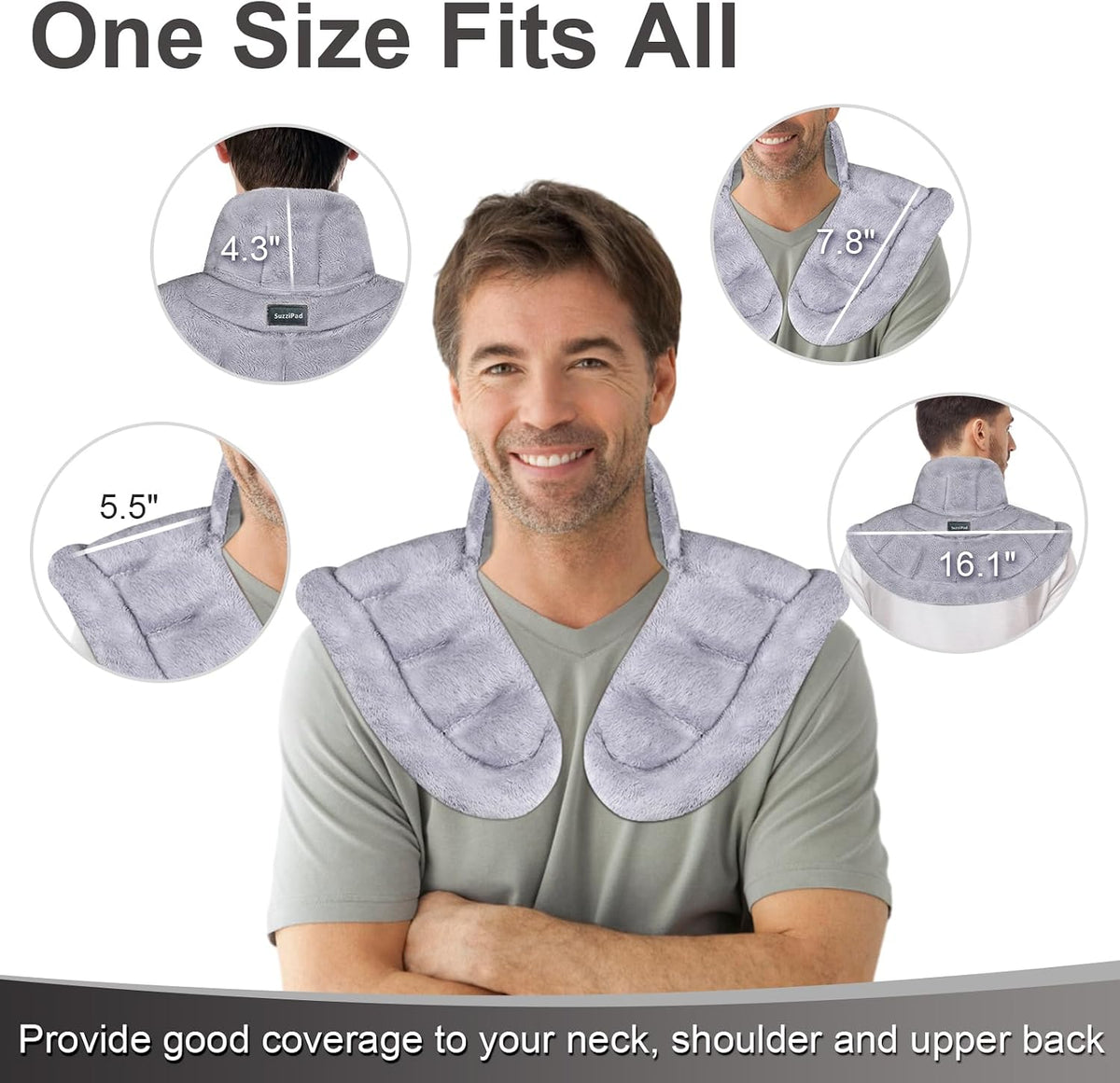 SuzziPad Weighted Microwavable Heating Pad with Herbal Aromatherapy for Neck and Shoulders