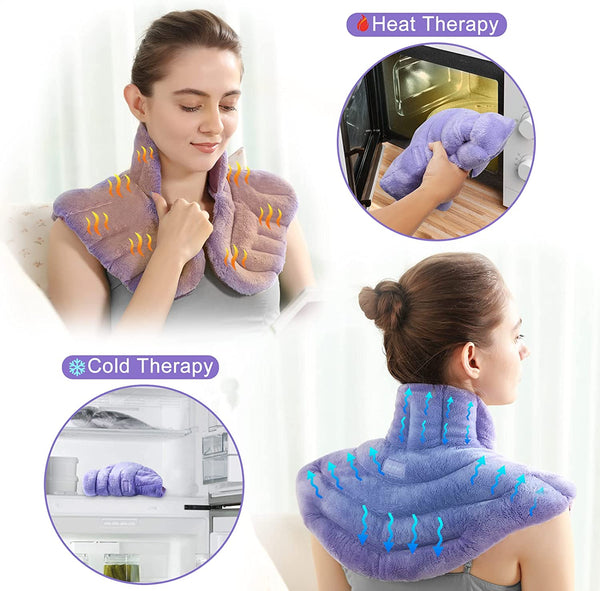 Products SuzziPad Microwave Heating Pad for Neck and Shoulders, Weighted Neck and Shoulder Wrap for Pain Relief and Spasm,