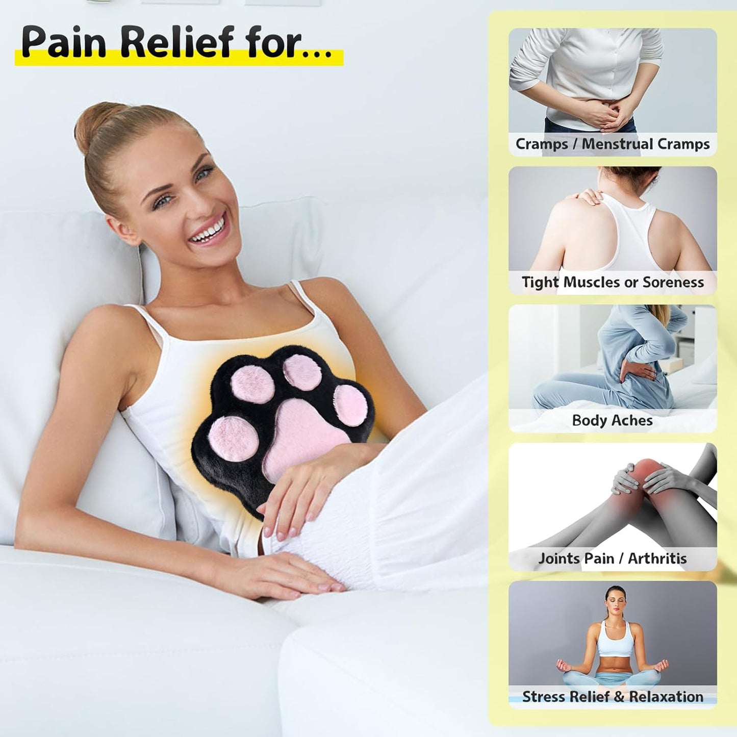 SuzziPad Cute Microwave Heating Pads for Cramps & Period Pain Relief, Weighted Stuffed Animals for Anxiety & Cuddle