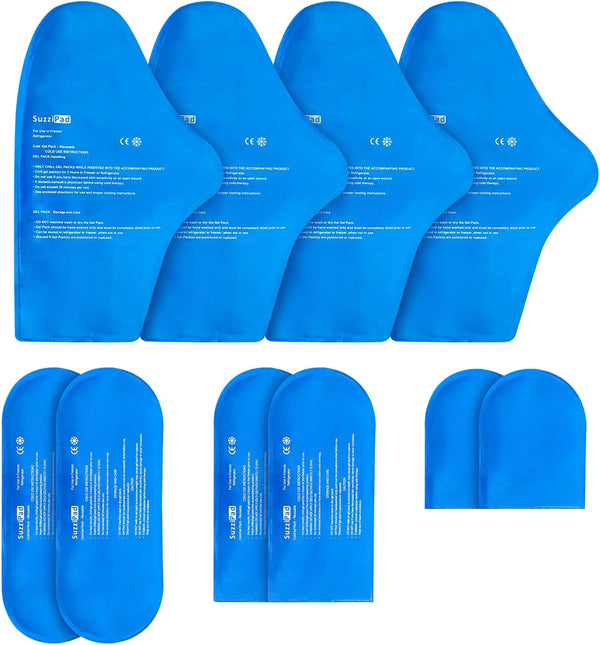 SuzziPad Replacement Ice Gel Packs for Cold Therapy Gloves and Socks(10-Piece Set)