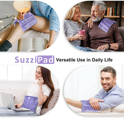 SuzziPad Heating pad Microwavable, 8 x 12" Reusable Heat Pads for Pain Relief, Moist Heating Pads for Cramps, Muscle Ache, Joints, Back Pain, Neck, Shoulder, Warmer Heat Pack (Purple)