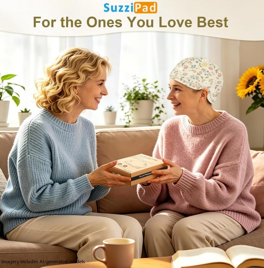 SuzziPad Cooling Cap for Chemo & Migraine, Reusable Soft Solid Gel for 360° Cold Therapy, Chemo Must Have